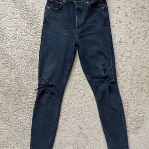 Agolde nico high rise skinny distressed jean cassette 25